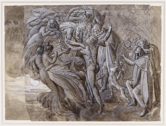 Le paradis d'Ossian accueil un héros, par Girodet 