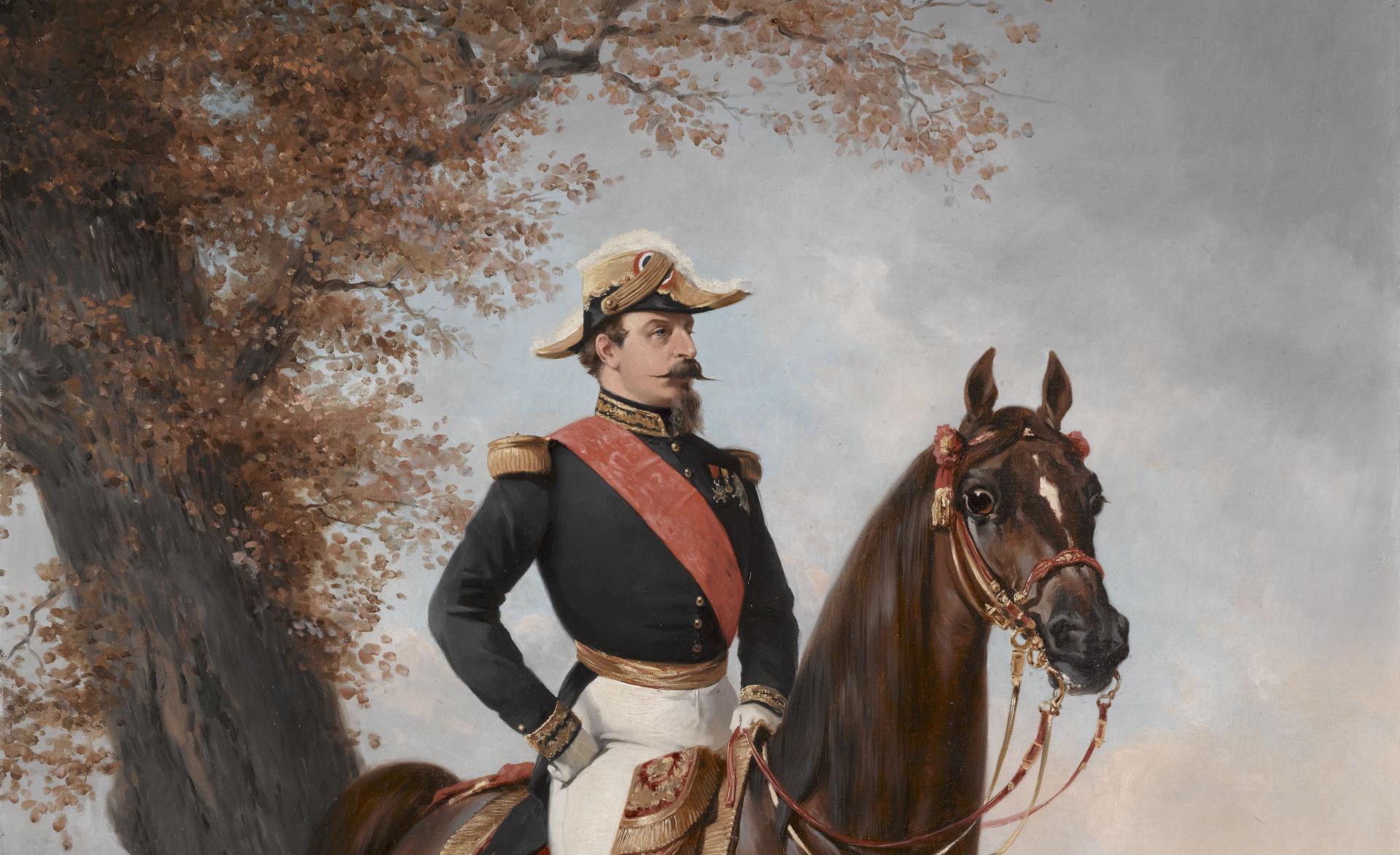 Portrait équestre de l’empereur Napoléon III vrogné