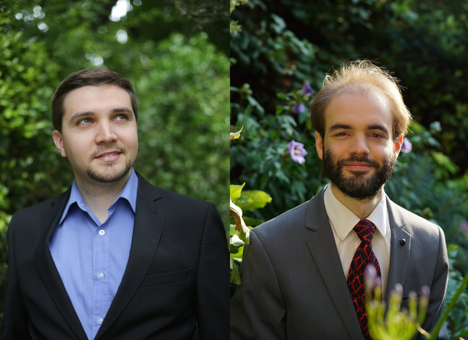 Photo du ténor Pierre Girod et de l'instrumentiste François Henry de face