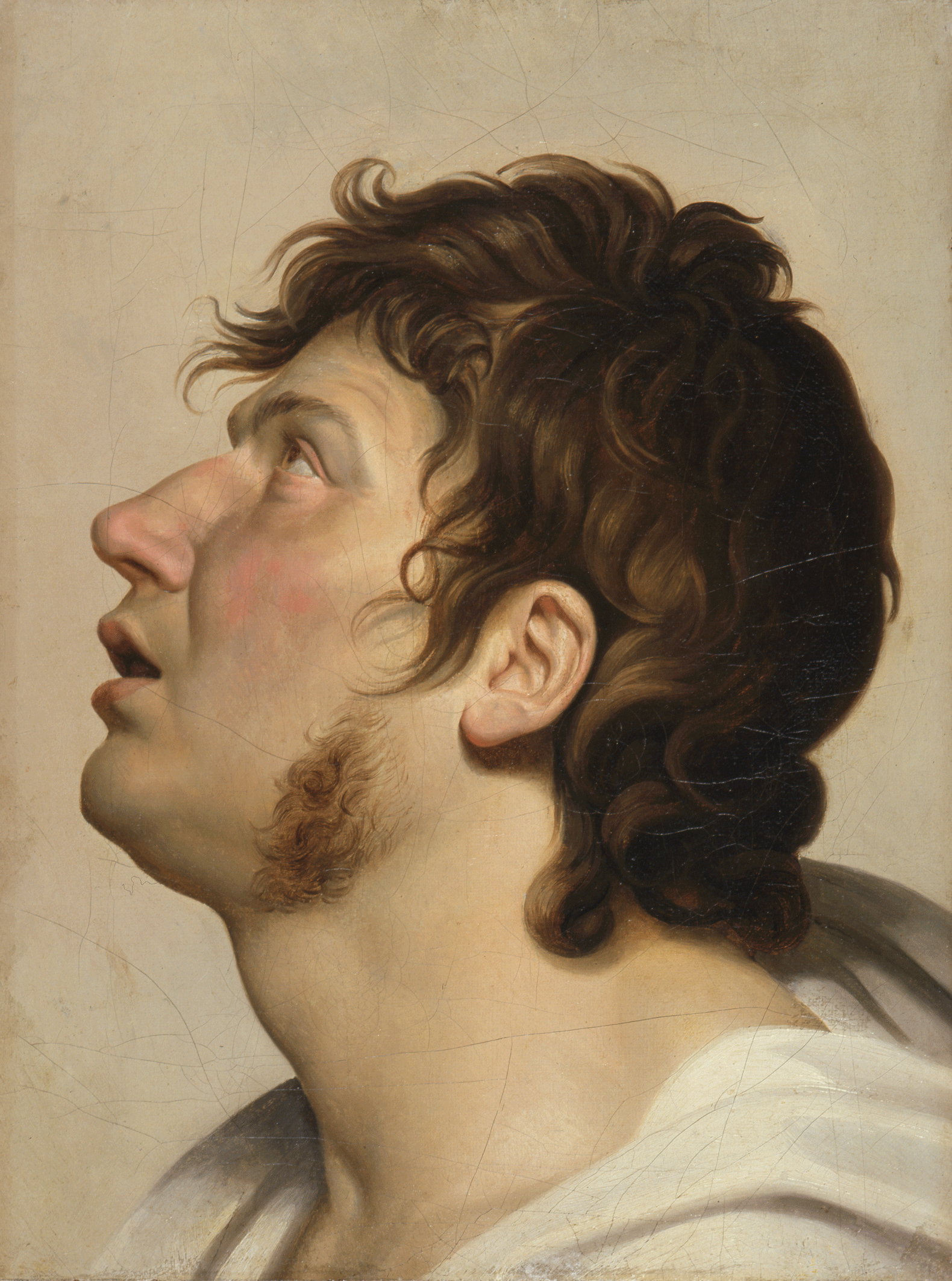 Portrait de Talma, de profil, regardant vers le haut.