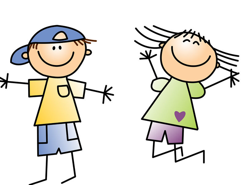 Dessin de deux enfants 