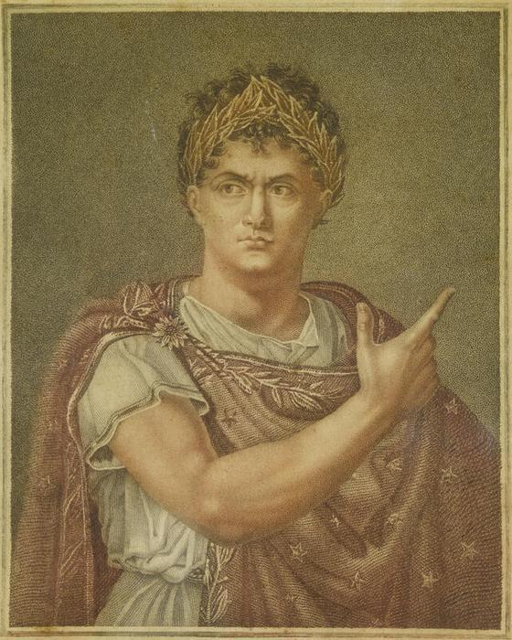 Vue de Talma en Néron de face d'un artiste inconnu 